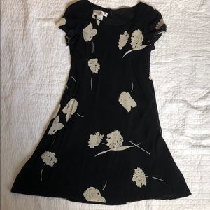 Black dress with grey/tan floral